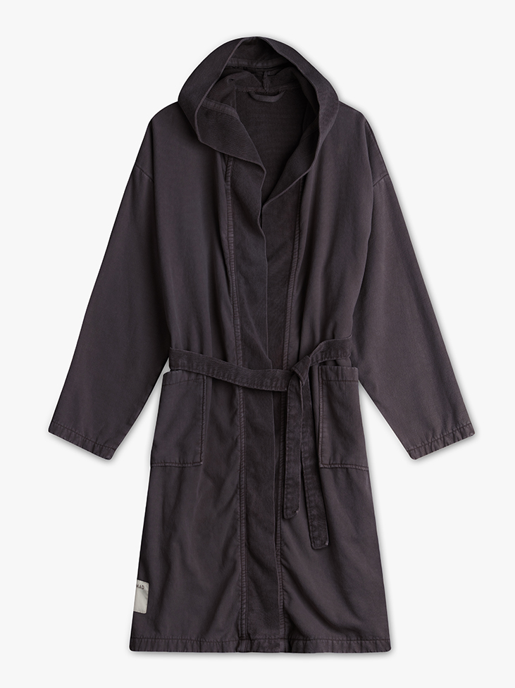 Spirit of the Nomad Bathrobe with hoodie Onyx Black