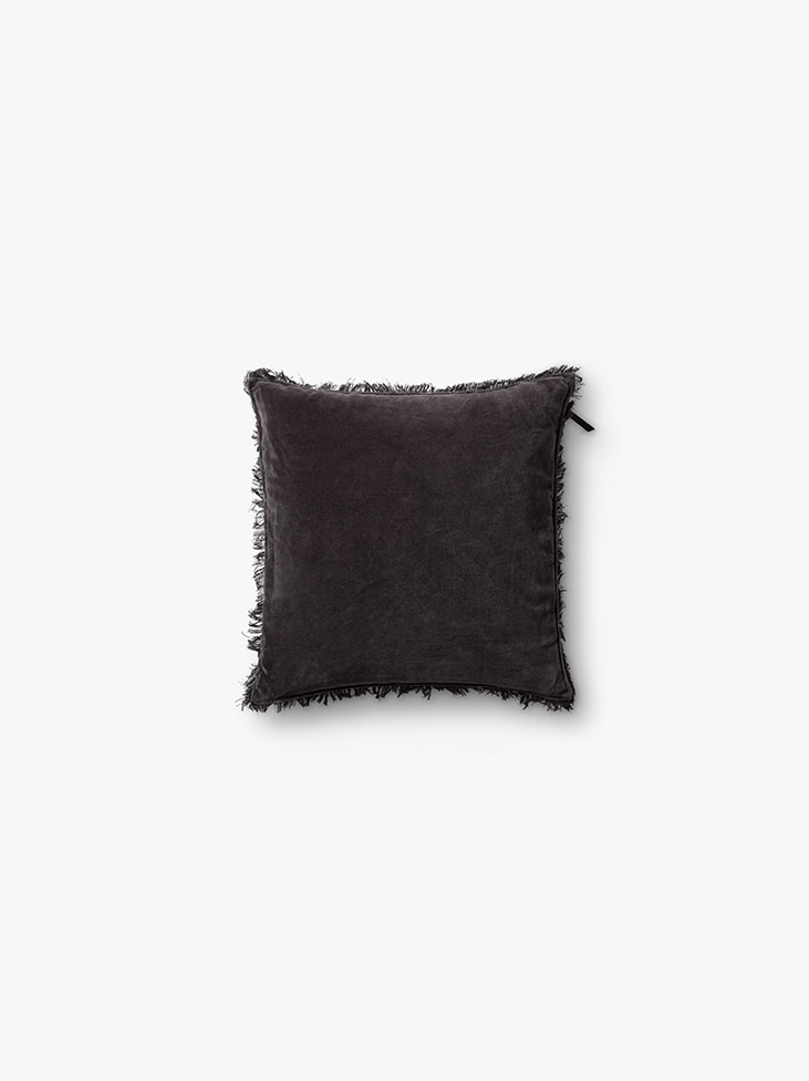 CUSHION COVER VELVET & LINEN - Lava Grey in the group Bedroom / CUSHION COVER at Spirit of the Nomad International AB (9000e)