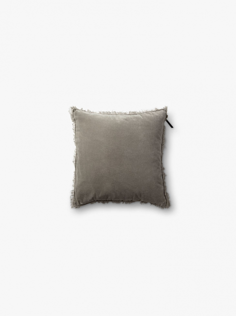 CUSHION COVER VELVET & LINEN - - Stone Greige
