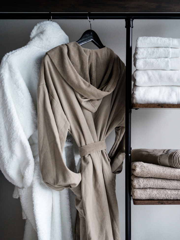 Spirit of the Nomad Bathrobe with hoodie  Desert Beige