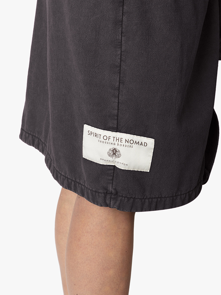 Spirit of the Nomad Bathrobe with hoodie Onyx Black