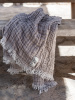 LINEN THROW - Ash Brown/Off White LINEN THROW - Ash Brown/Off White