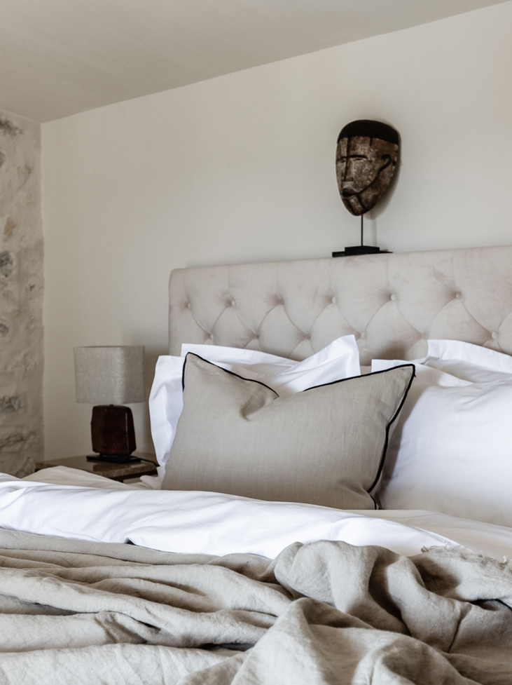 Spirit of the Nomad cushion cover in washed linen - Desert Beige