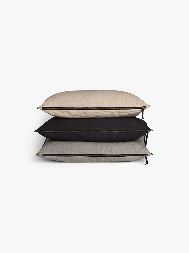 Spirit of the Nomad cushion cover in washed linen - Desert Beige