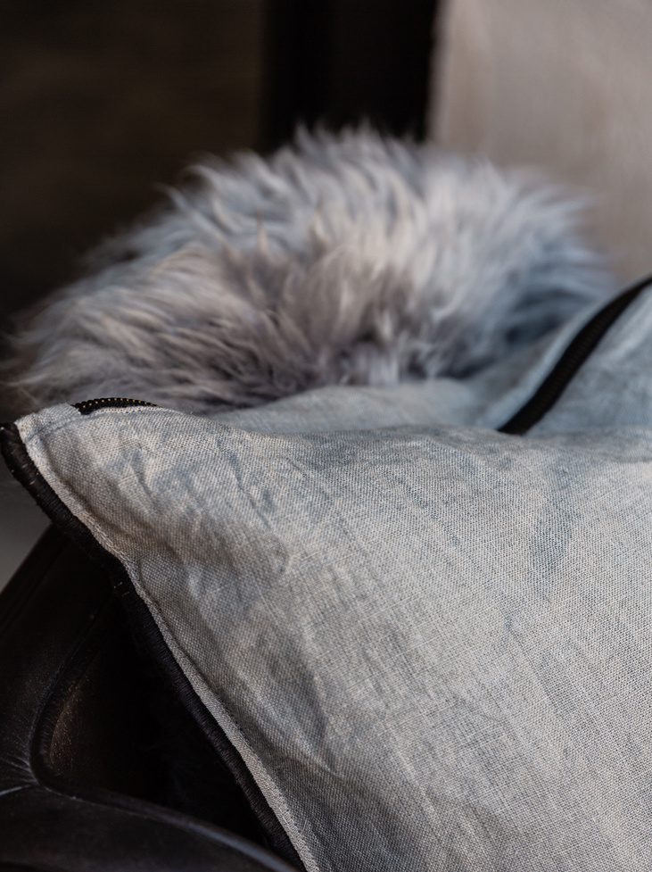 Spirit of the Nomad  exclusive cushion cover 100% linen. Stone Greige 