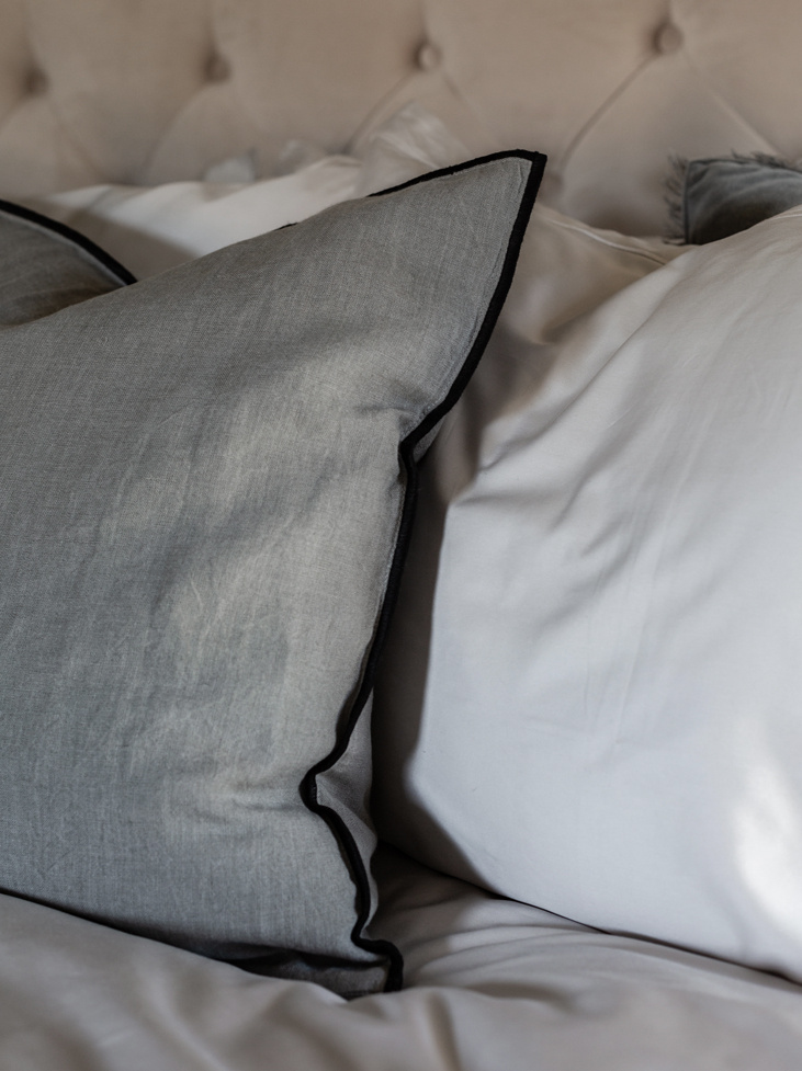 Spirit of the Nomad  exclusive cushion cover 100% linen. Stone Greige 