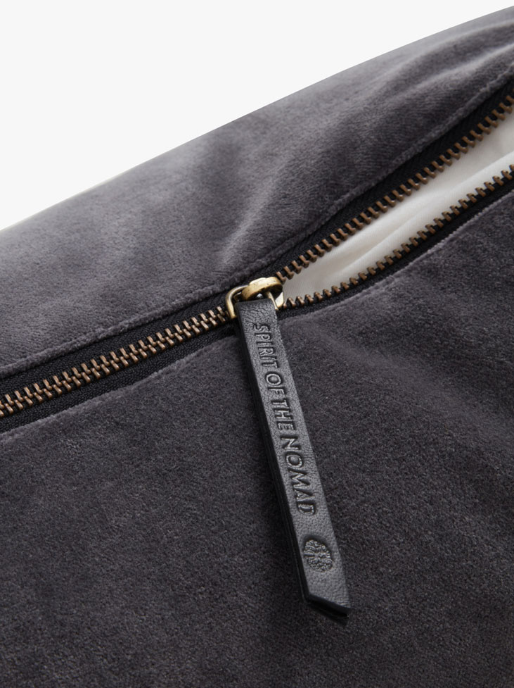 CUSHION COVER VELVET -  Lava Grey