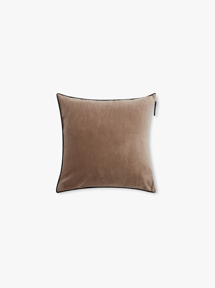 CUSHION COVER VELVET -  Ash Brown