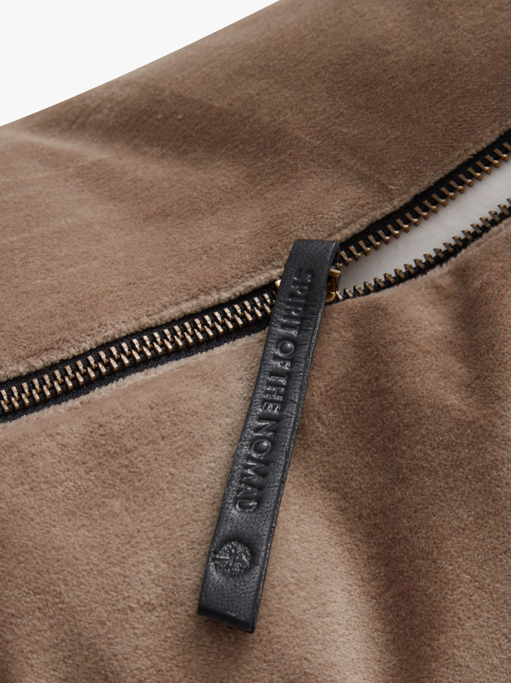 CUSHION COVER VELVET -  Ash Brown